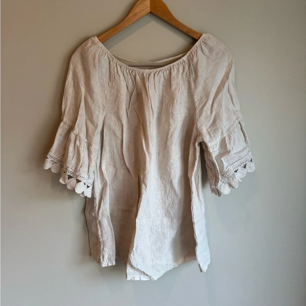 Women’s Terzo Millennio Made in Italy 100% Linen
Top Beige Cream Size Medium - Picture 2 of 4